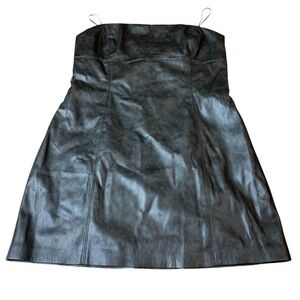 NWT Dynamite Faded Faux Leather Mini Tube Dress - Washed Brown - Size XL